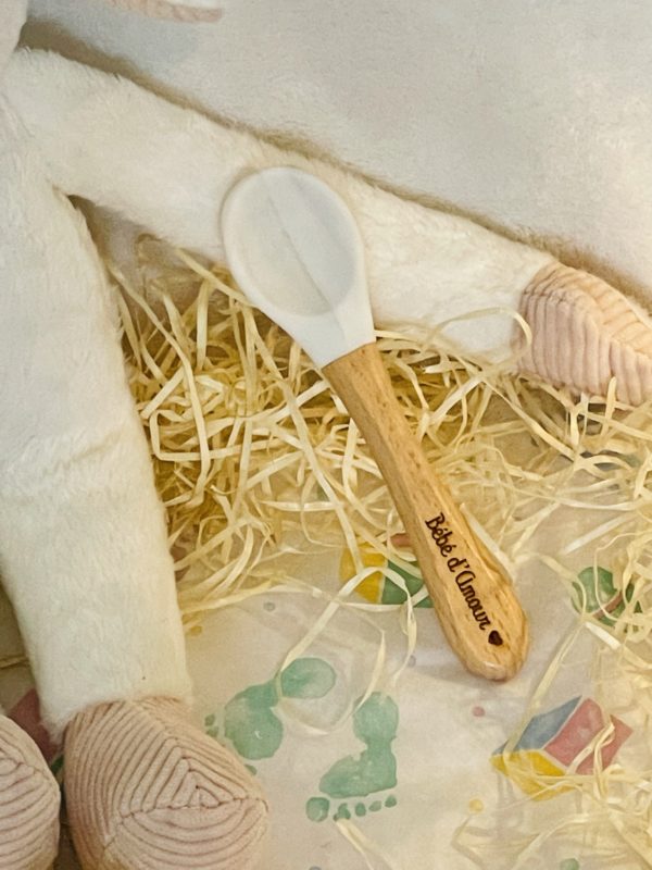 Cuillère en bois et sillicone bébé-L'Instant Bébé box