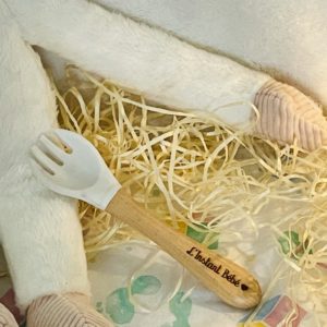 Fourchette en bois et sillicone bébé-L'Instant Bébé box